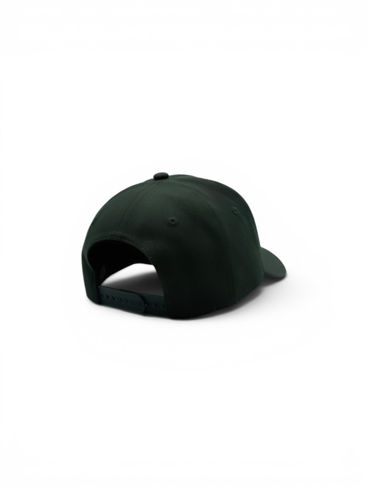 Rear view of the canopy and black Listo premium structured hat by Vancouver Signature