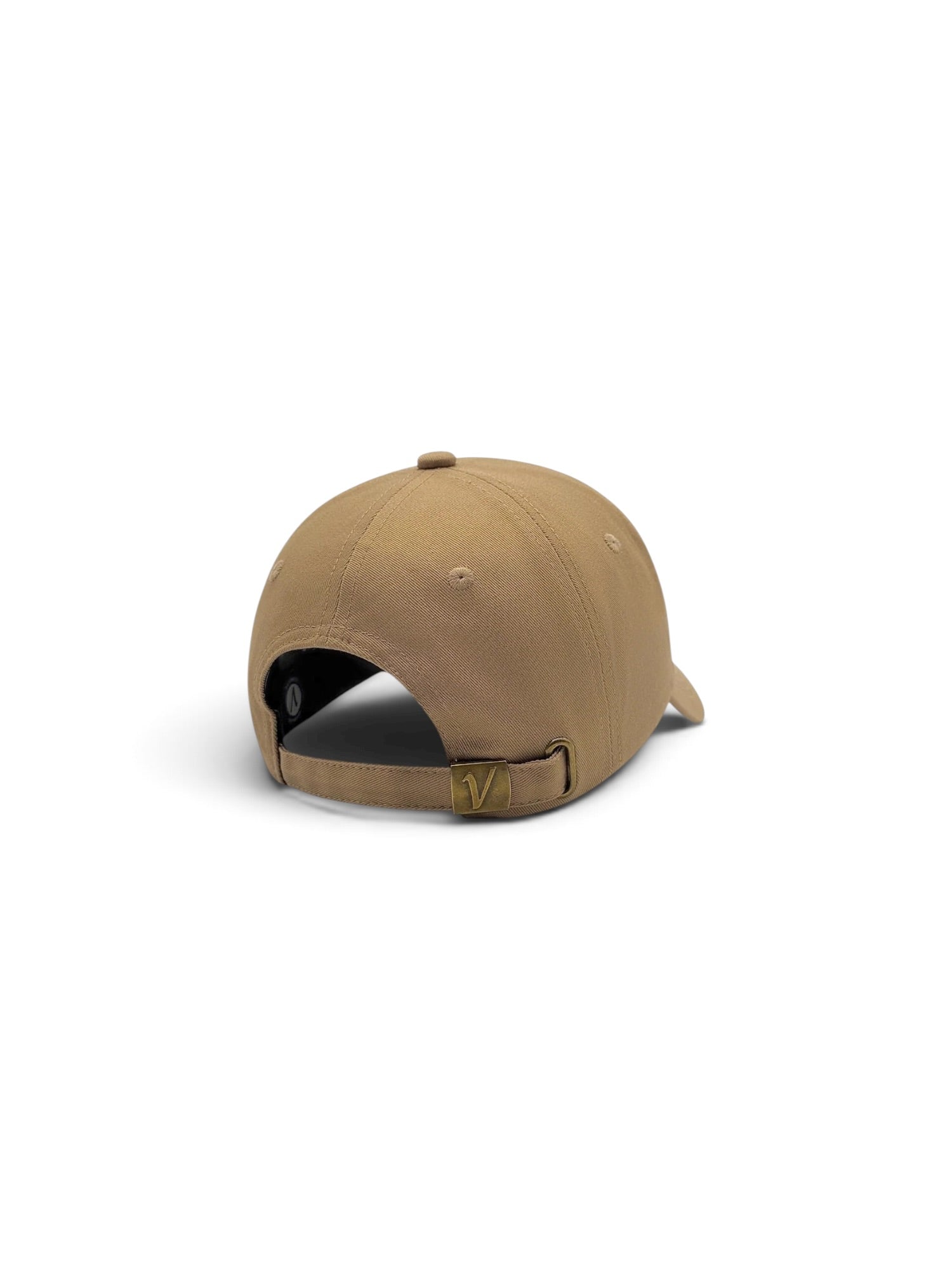 Rear view of the sands and black Elation relaxed-fit cotton hat by Vancouver Signature