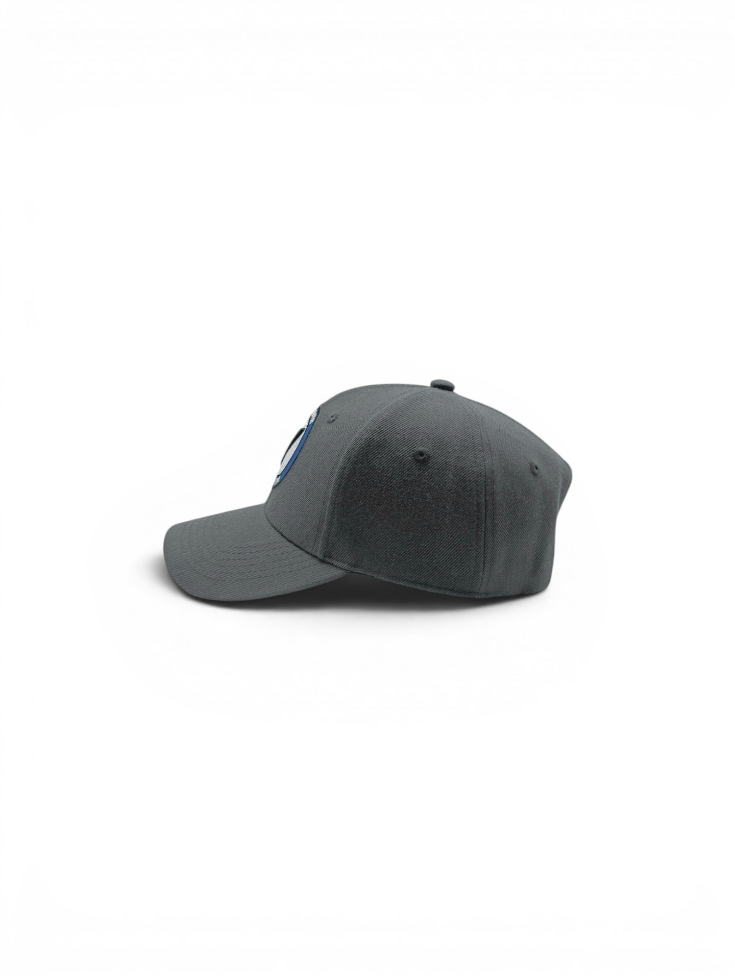 Side view of the stone and black Listo premium structured hat by Vancouver Signature