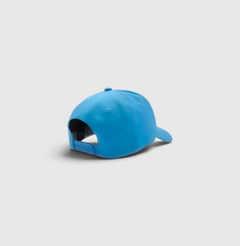Rear view of the lagoon and white Listo premium structured hat by Vancouver Signature