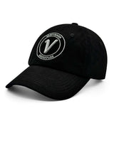 Front view of the black and white Elation relaxed-fit cotton hat by Vancouver Signature