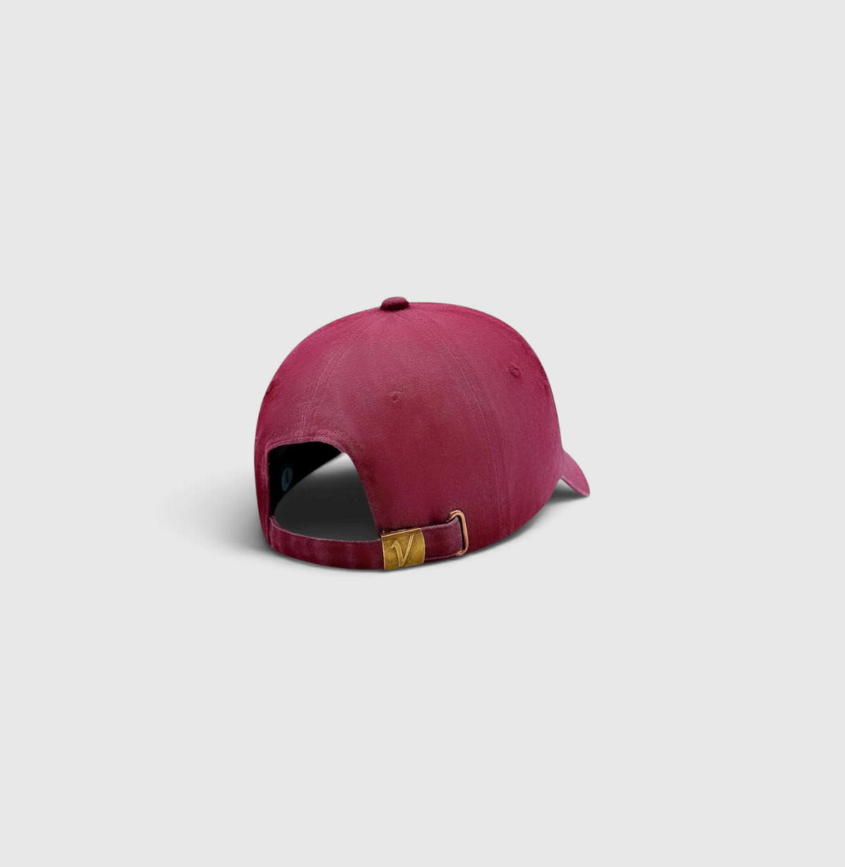 Rear view of the burgundy and white Elation relaxed-fit cotton hat by Vancouver Signature