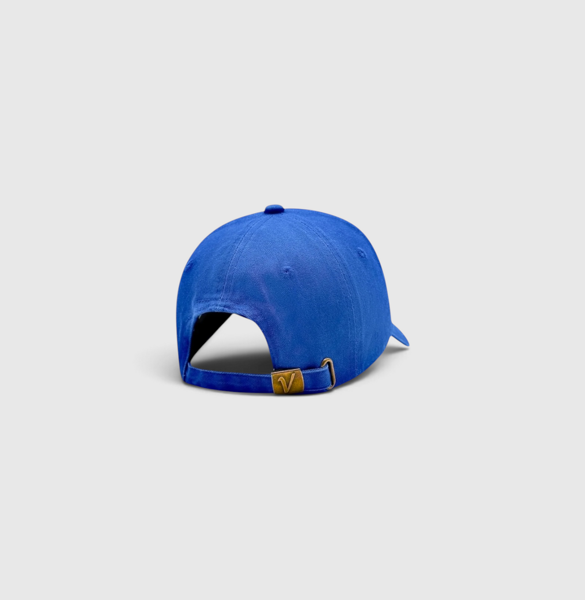 Rear view of the pacific and white Elation relaxed-fit cotton hat by Vancouver Signature.