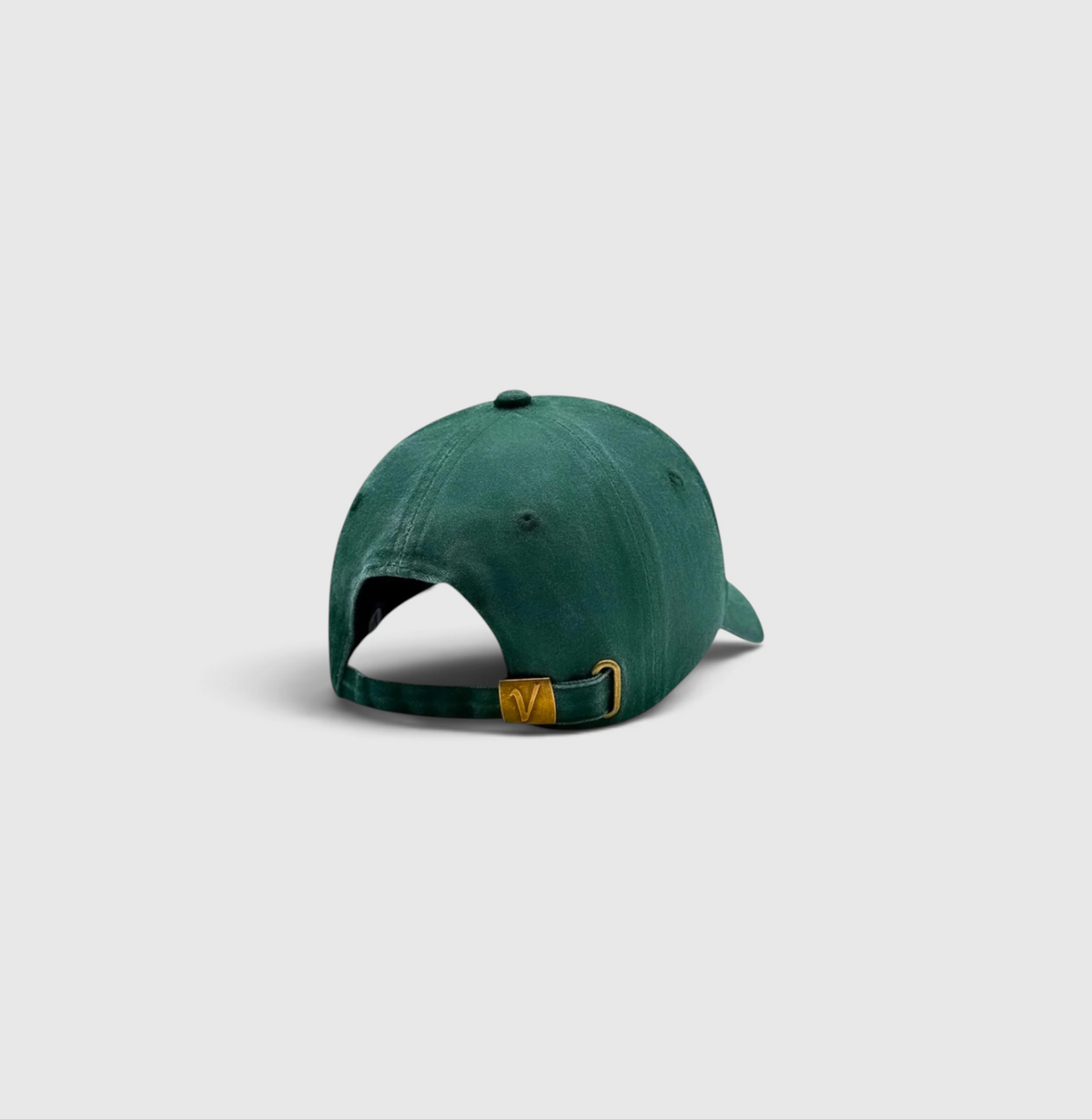 Rear view of the pine and white Elation relaxed-fit cotton hat by Vancouver Signature