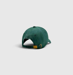 Rear view of the pine and white Elation relaxed-fit cotton hat by Vancouver Signature