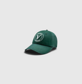 Front view of the pine and white Elation relaxed-fit cotton hat by Vancouver Signature
