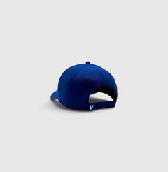 Rear view of the royal and black First Up lifestyle adjustable hat by Vancouver Signature