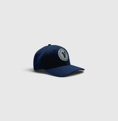 front view of the true-navy and black First Up lifestyle adjustable hat by Vancouver Signature