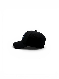 Side view of the black and black Listo premium structured hat by Vancouver Signature